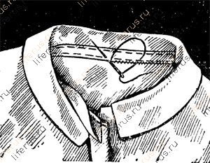 Пришивка воротника: Пришивка воротника с косой полоской